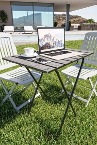 Katlanır Mutfak Masası Yükseklik Ayarlı Ahşap Kamp Masası